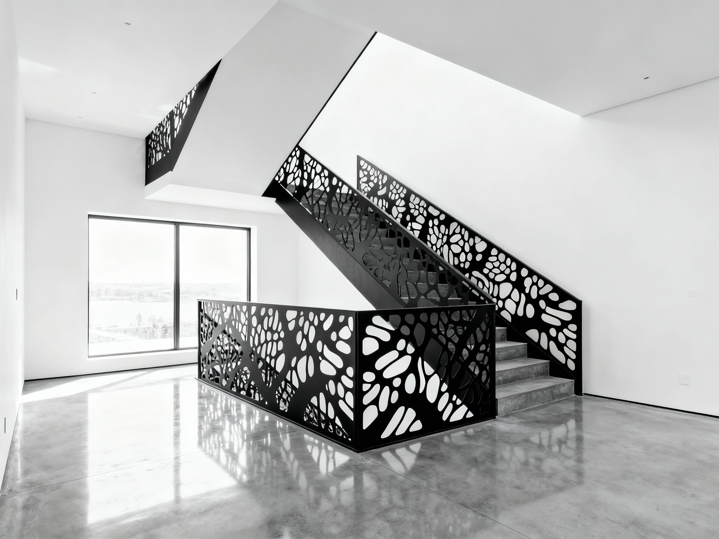 Современная лестница с лазерной резкой